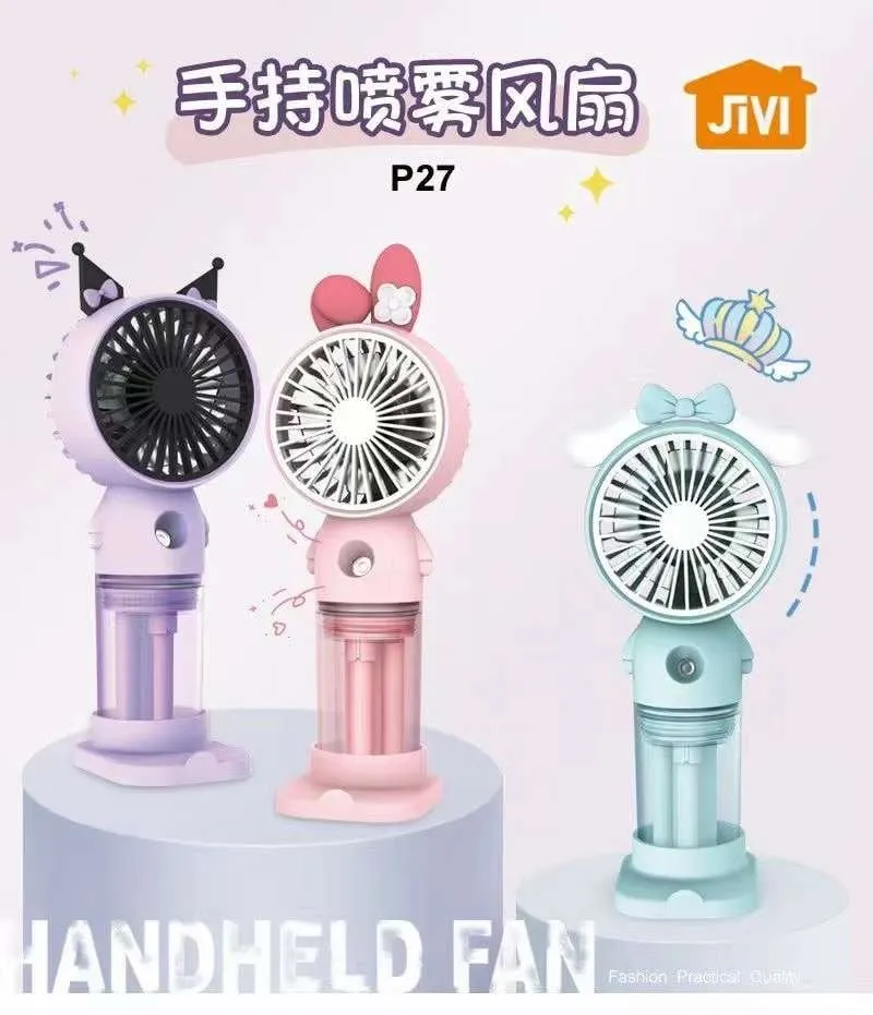 Zabawka Mini Fan JIVI P27 z mgiełką, ręczny wiatraczek mix wzorów