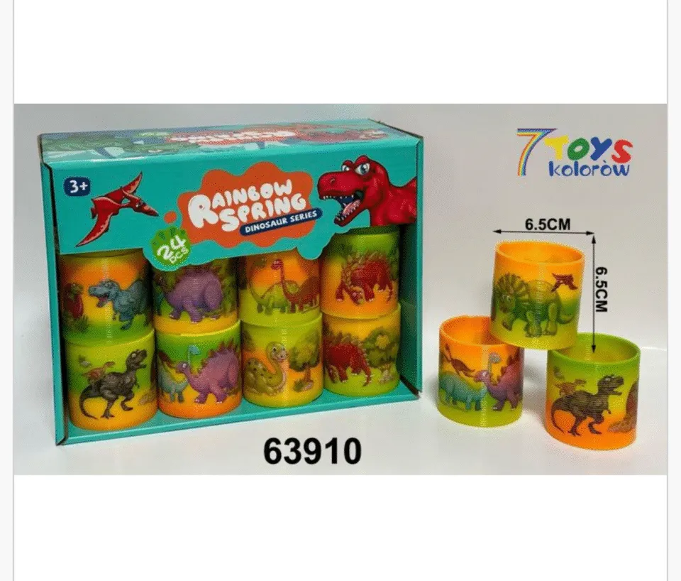 Sprężyna Zabawka Rainbow Spring Dinozaury 6,5cm 24szt
