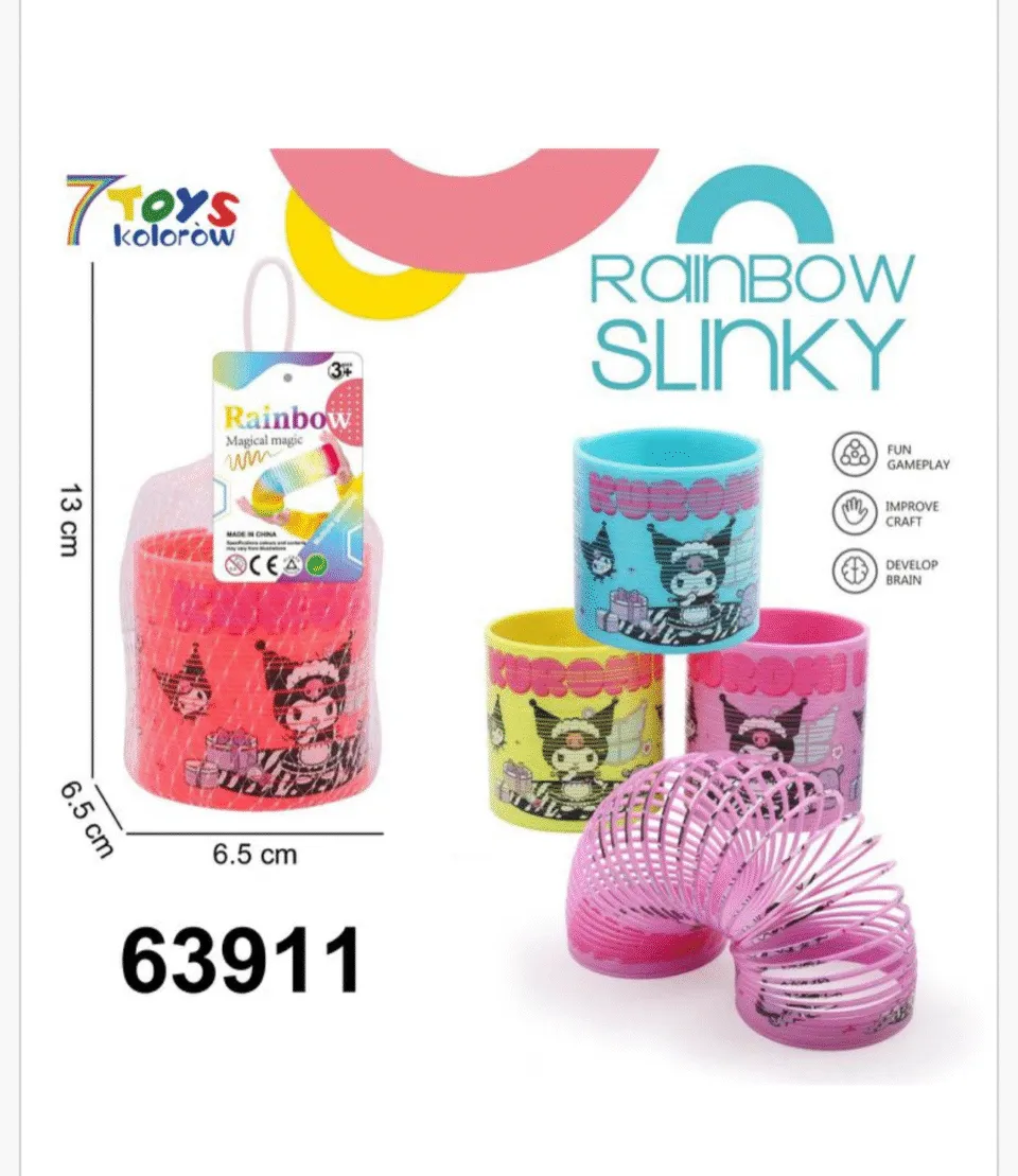 Sprężyna Zabawka Kuromi 6.5cm Rainbow Slinky Mix Kolorów