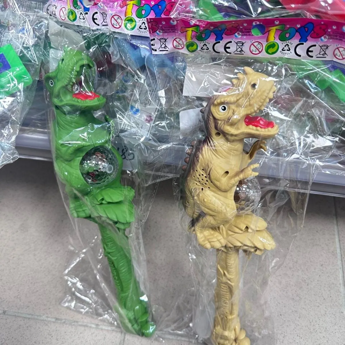 Różdżka Świecąca dla Dzieci Dinozaur z Kulą Disco 6 szt. Mix