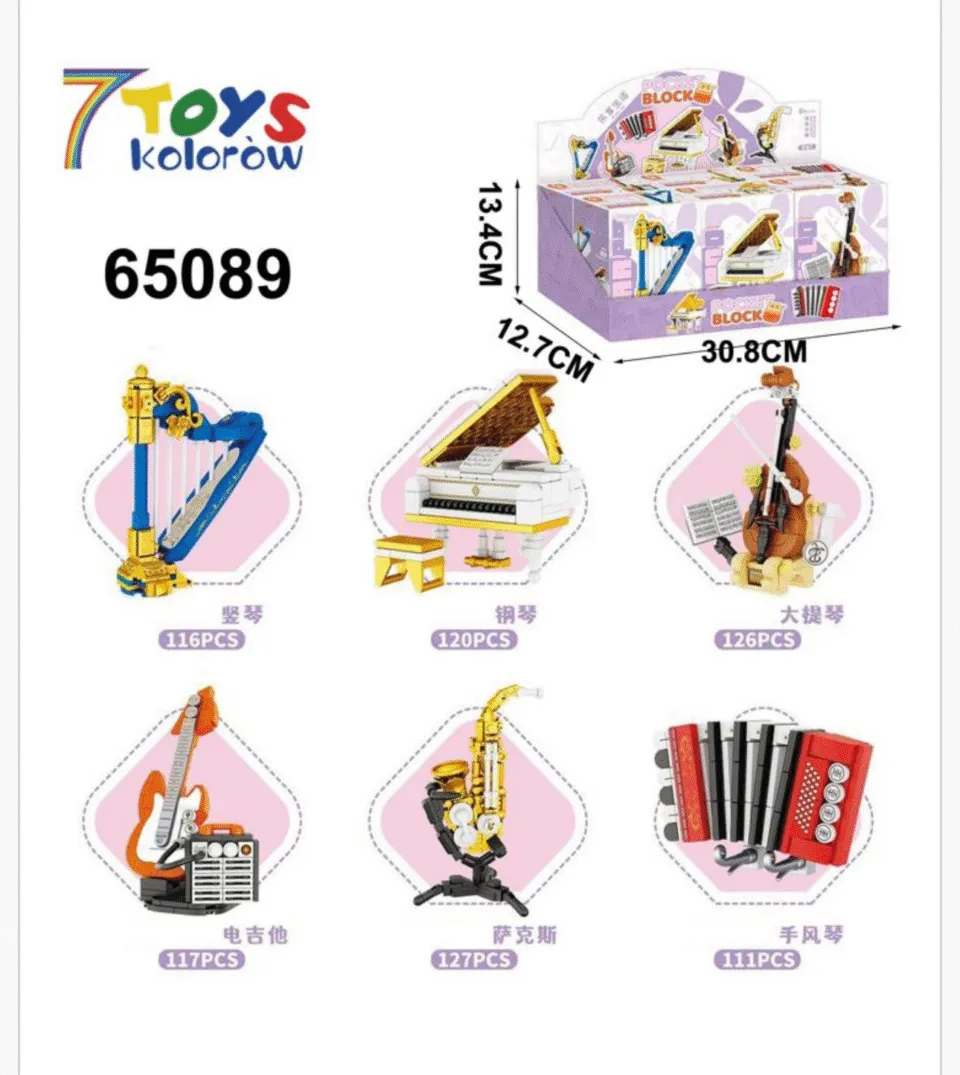 Zestaw 6 Klocków Instrumentów Muzycznych Pocket Block 65089