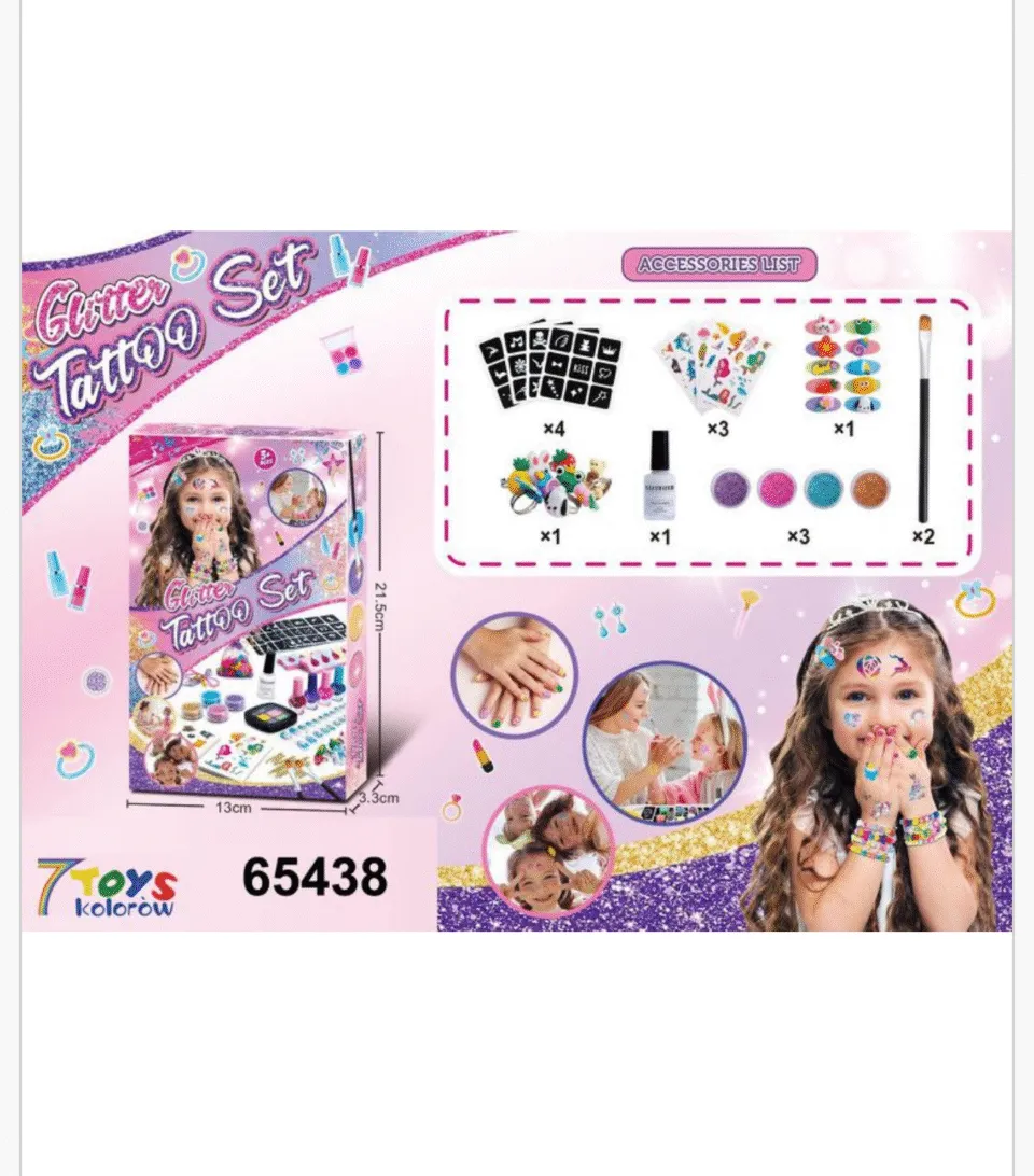 Zestaw Tatuaż DIY Brokatowy 21,5cm 7 TOYS 65438 - 6 szt