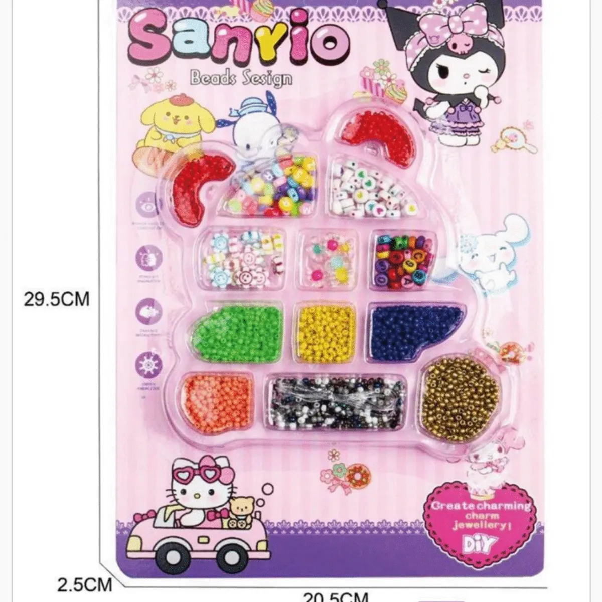 Zestaw koraliki DIY Sanrio 29,5x20,5cm Hello Kitty Kuromi