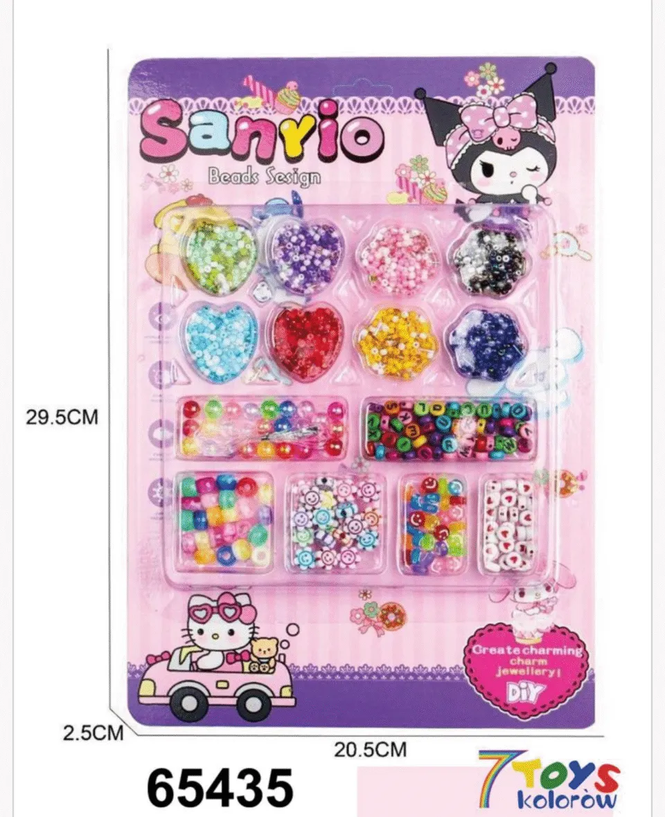 Zestaw koraliki DIY Sanrio Hello Kitty Kuromi 29,5x20,5cm