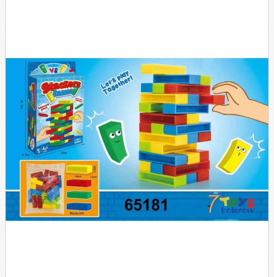 Gra Zręcznościowa Stackers Games 39 el. Kolorowa Wieża
