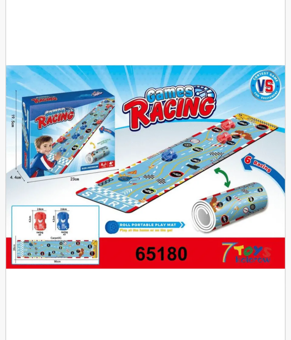 Zabawka Game Racing Mata 20x90cm Roll Play Mat + 6 Autek