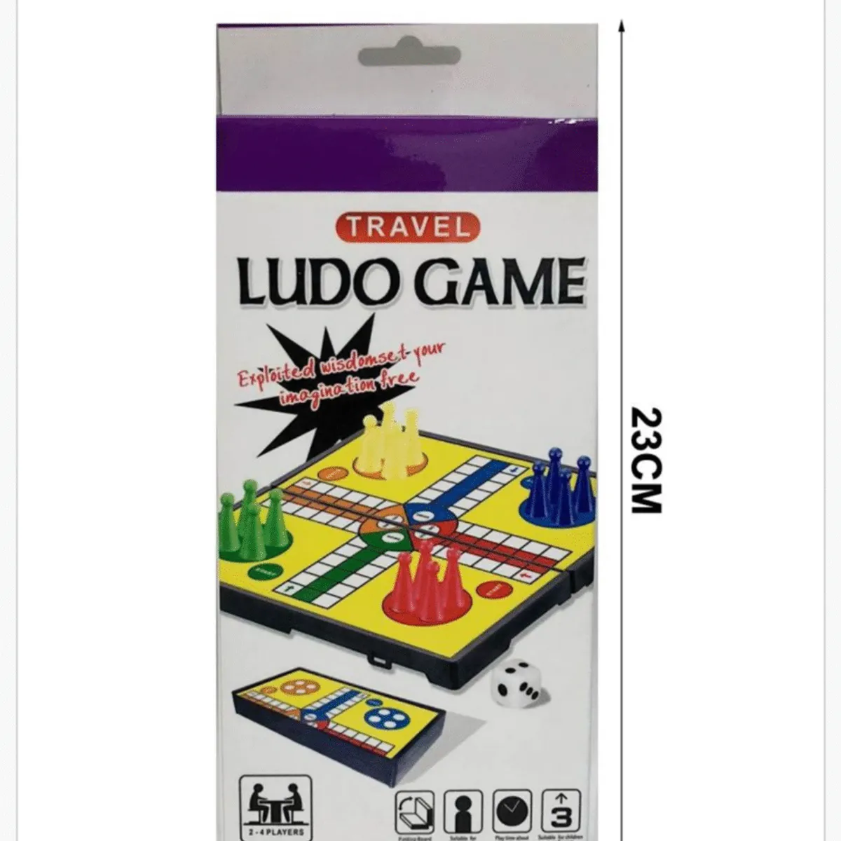 Gra Chińczyk Travel Ludo Game 23x10cm Składana Plansza