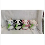 Pluszowy Brelok do Kluczy Panda z Bambusem, Mix Kolorów