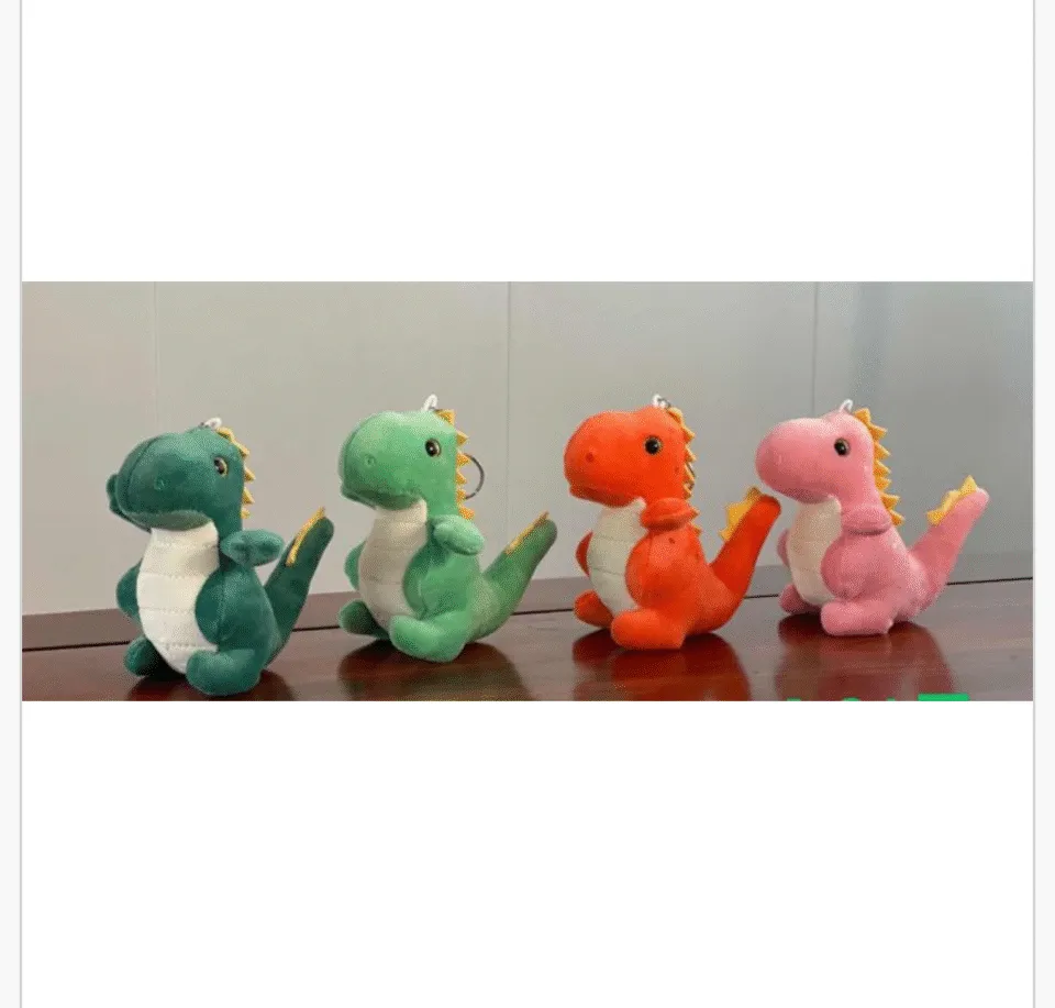 Brelok do Kluczy Pluszowy Dinozaur Mix Kolorów 12 szt.