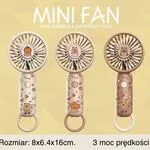 Mini Fan Labubu - Ręczny Wentylator 8x6.4x16cm, 3 Prędkości