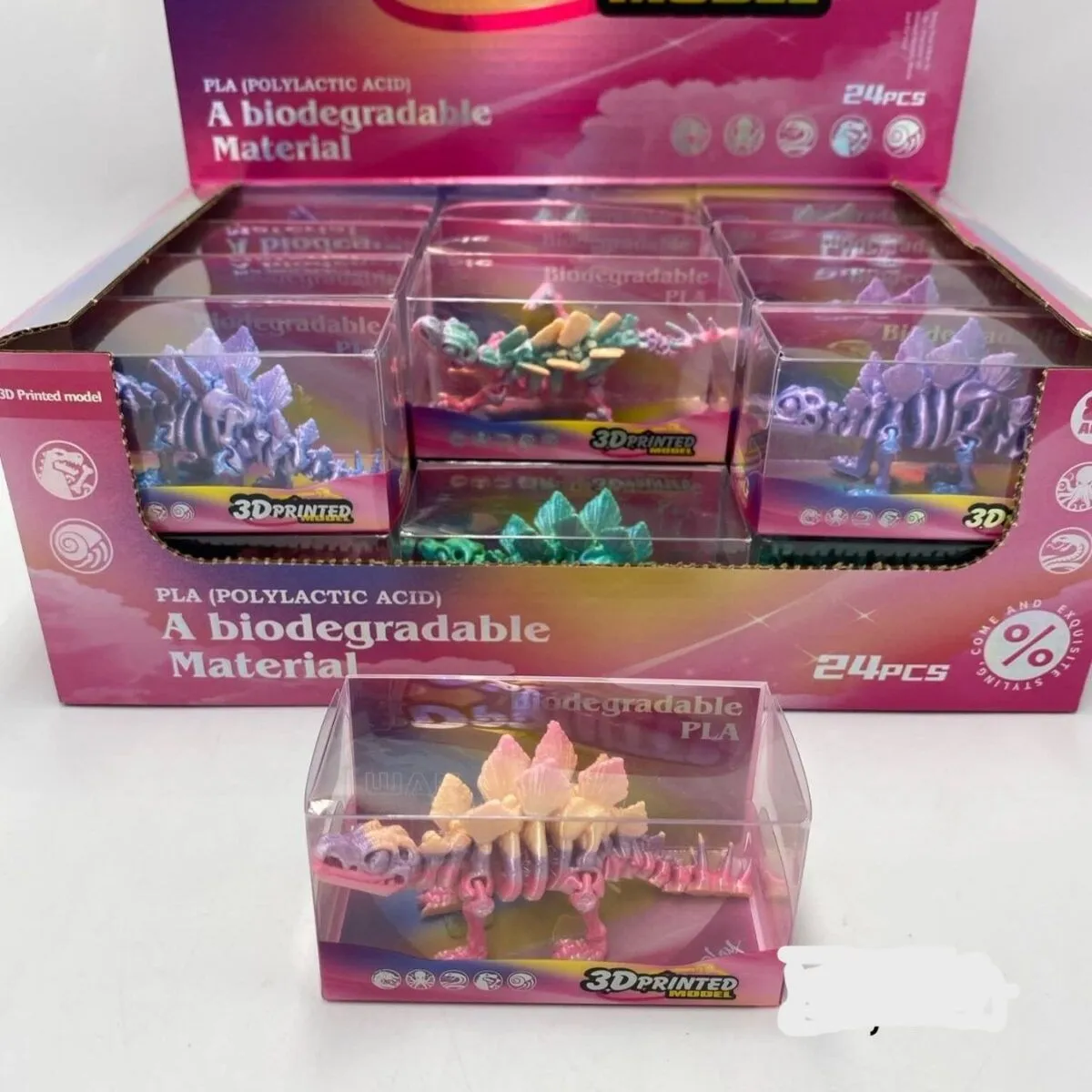 Zabawki figurki dinozaurów 3D Printed PLA, 24 szt