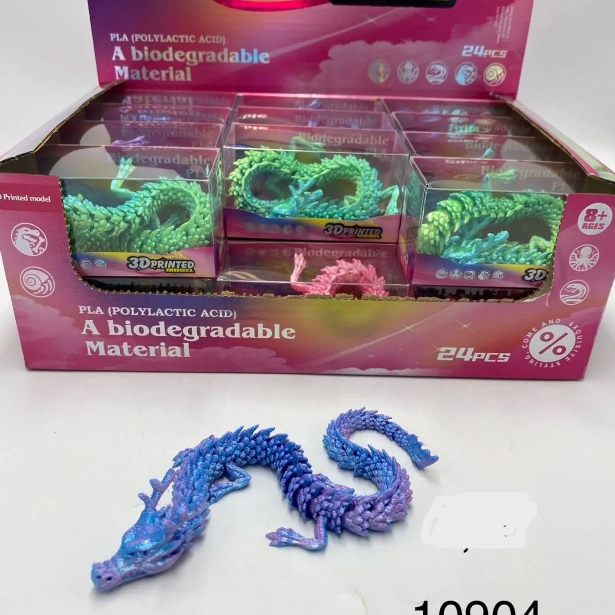 Zabawki 3D Printed - Figurki smoków PLA, 24 szt