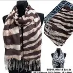 Szaliki damskie T151225-27 60% wiskoza mix 12 szt