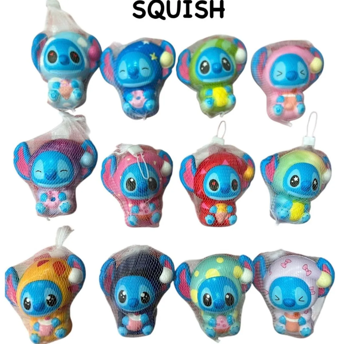 Zabawki Squeeze Squishish Stitch - mini gniotki 12 szt