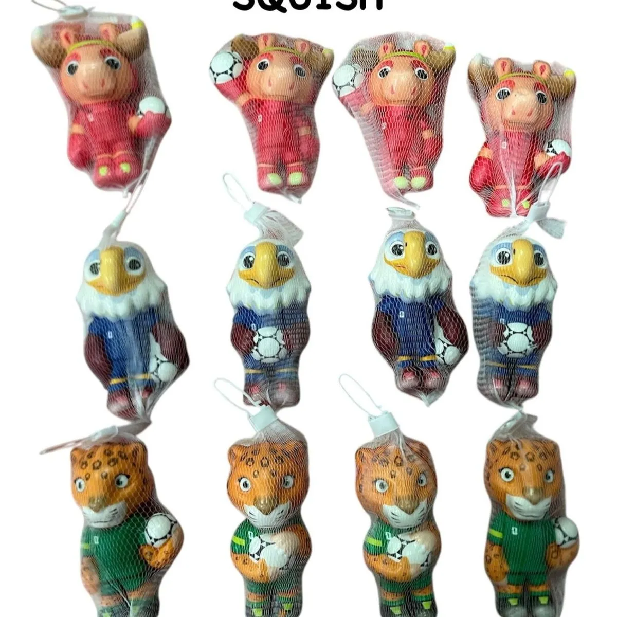 Zabawki Squish Figurine Piłkarze Zwierzęta 12 szt