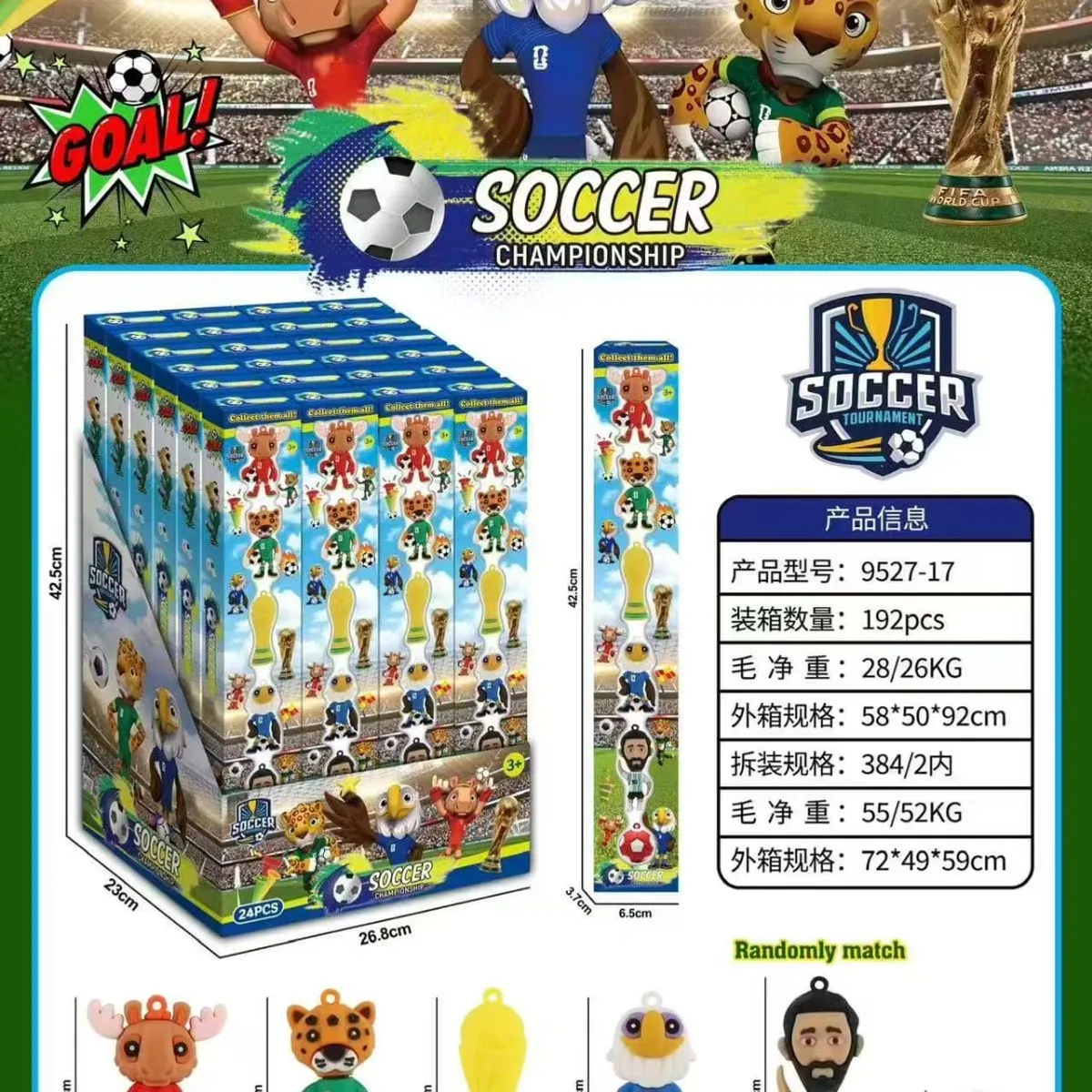 Figurki piłkarskie Soccer Championship z breloczkami