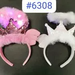 Opaski na głowę LED z koroną i skrzydłami #6308