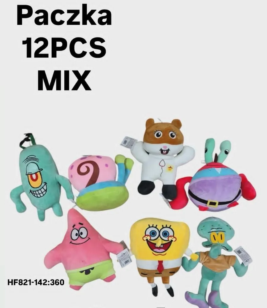 Breloki Zabawki Mix SpongeBob 12 szt Paczka