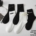 Skarpetki damskie z kokardą QY009-19, roz. 35-38/39-41