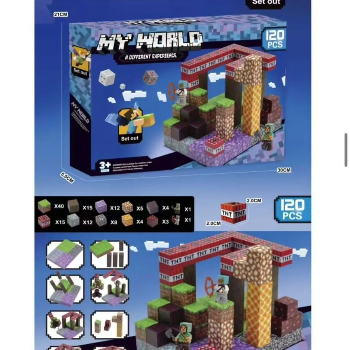 Zabawki Klocki Magnetyczne My World 120PCS