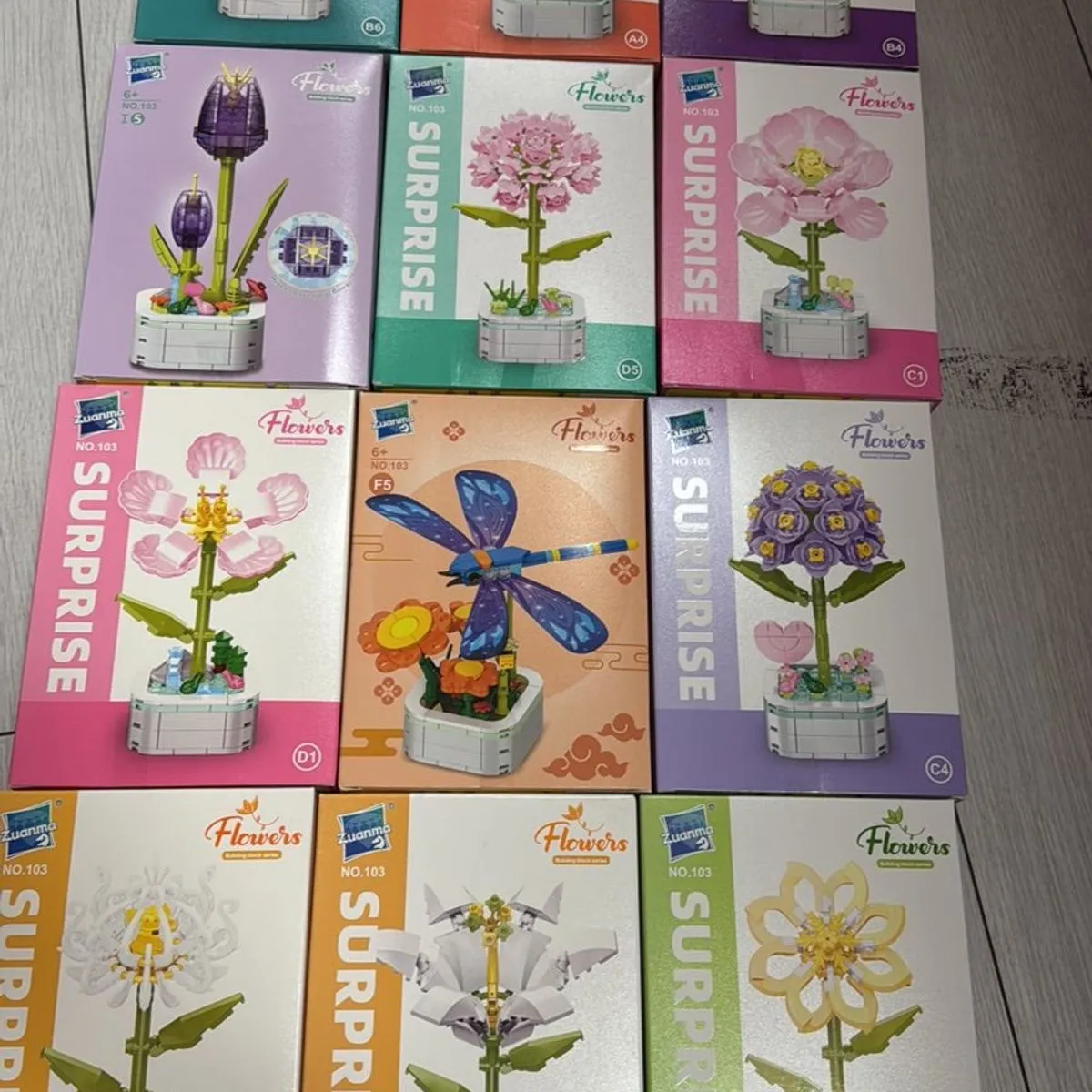 Zestaw klocków kwiaty mix Flower Surprise 8 szt
