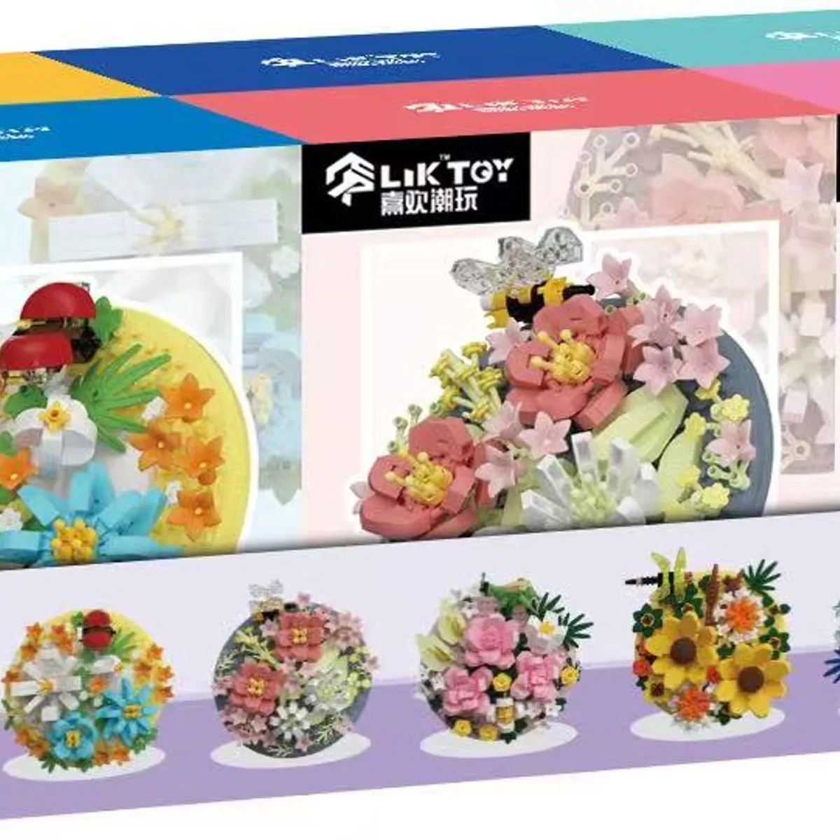 Klocki Kwiaty LEGO-like LI TOY kwiatowe zestawy