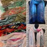 Szaliki damskie Silk-viscose mix 12 szt W10226-137