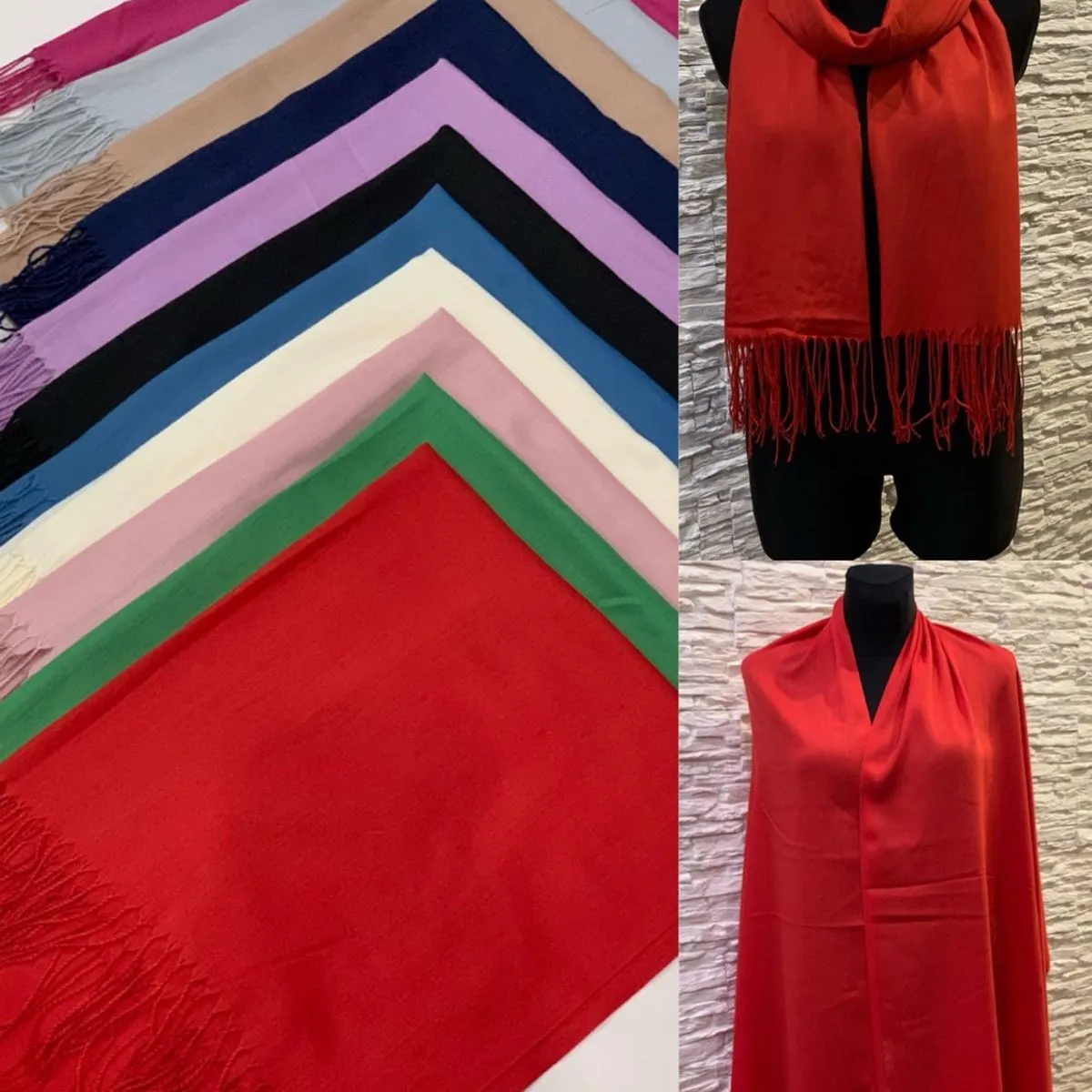 Szaliki damskie viscose 50x152 cm mix kolorów