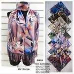 Szaliki damskie mix 6 kolorów 50% bawełna 50% wiskoza