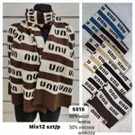 Szaliki damskie mix 12 szt 50% wełna W10226-163