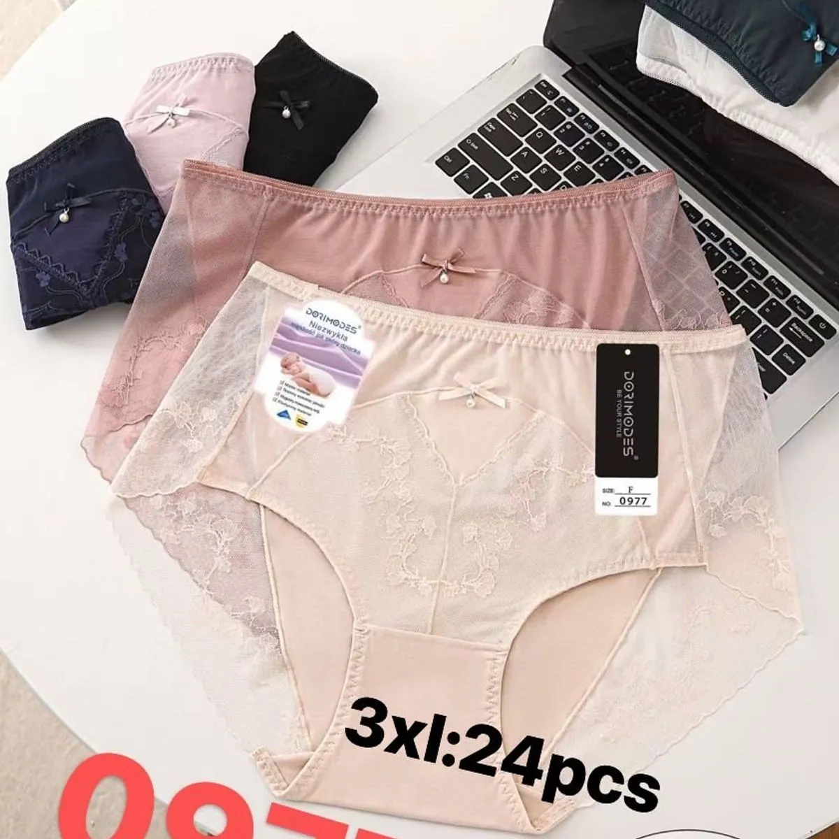 Majtki damskie 3XL DORMODES różowe/czarne/fioletowe
