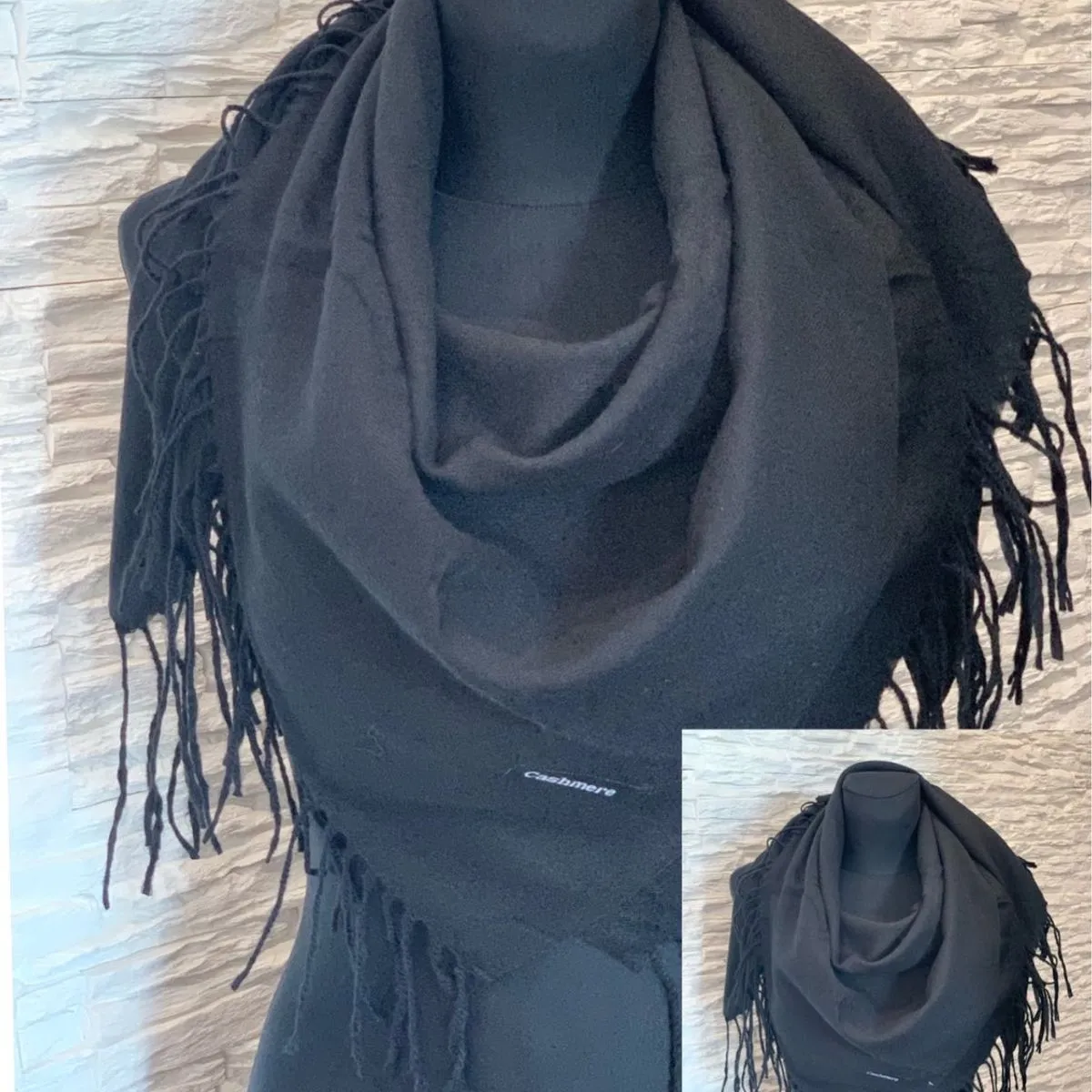 Szal damski Cashmere czarne W10226-76