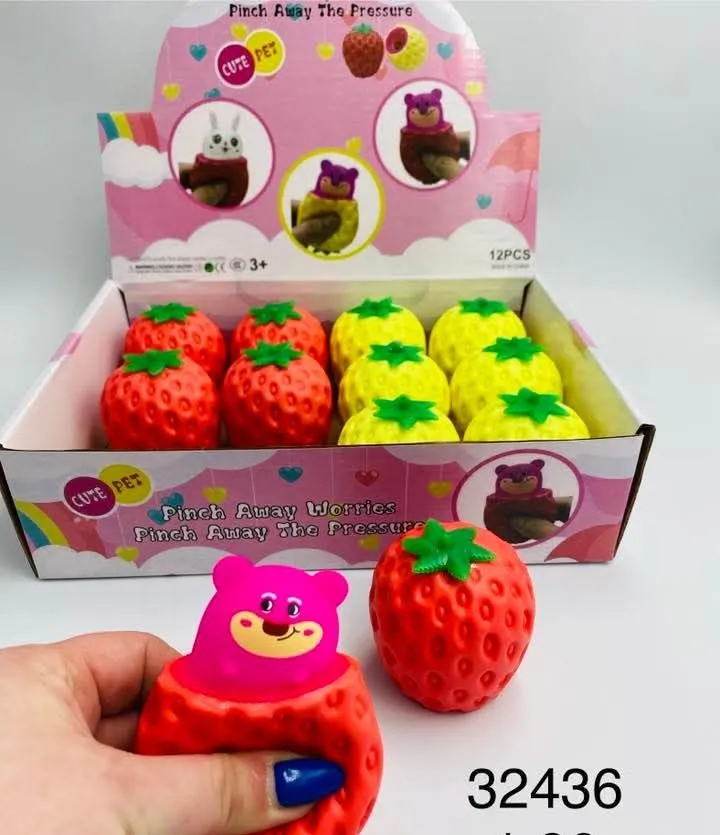 Zabawki Pinch Toys Cute Pet - owoce i zwierzątka 12 szt
