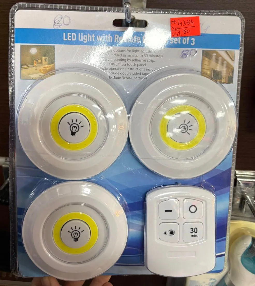 Lampki LED Bezprzewodowe z Pilotem 3szt W310126-76