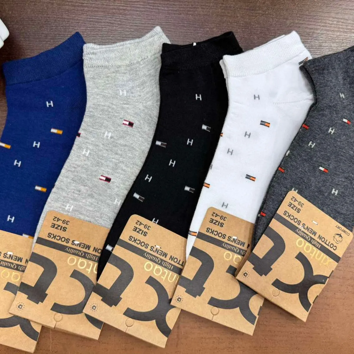 Skarpetki męskie 5-pack z wzorem H, rozmiar