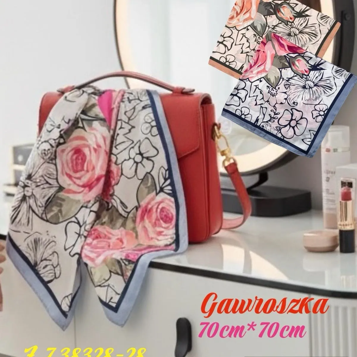 Chusta Damska Kwiatowa 70cm x 70cm W60326-181