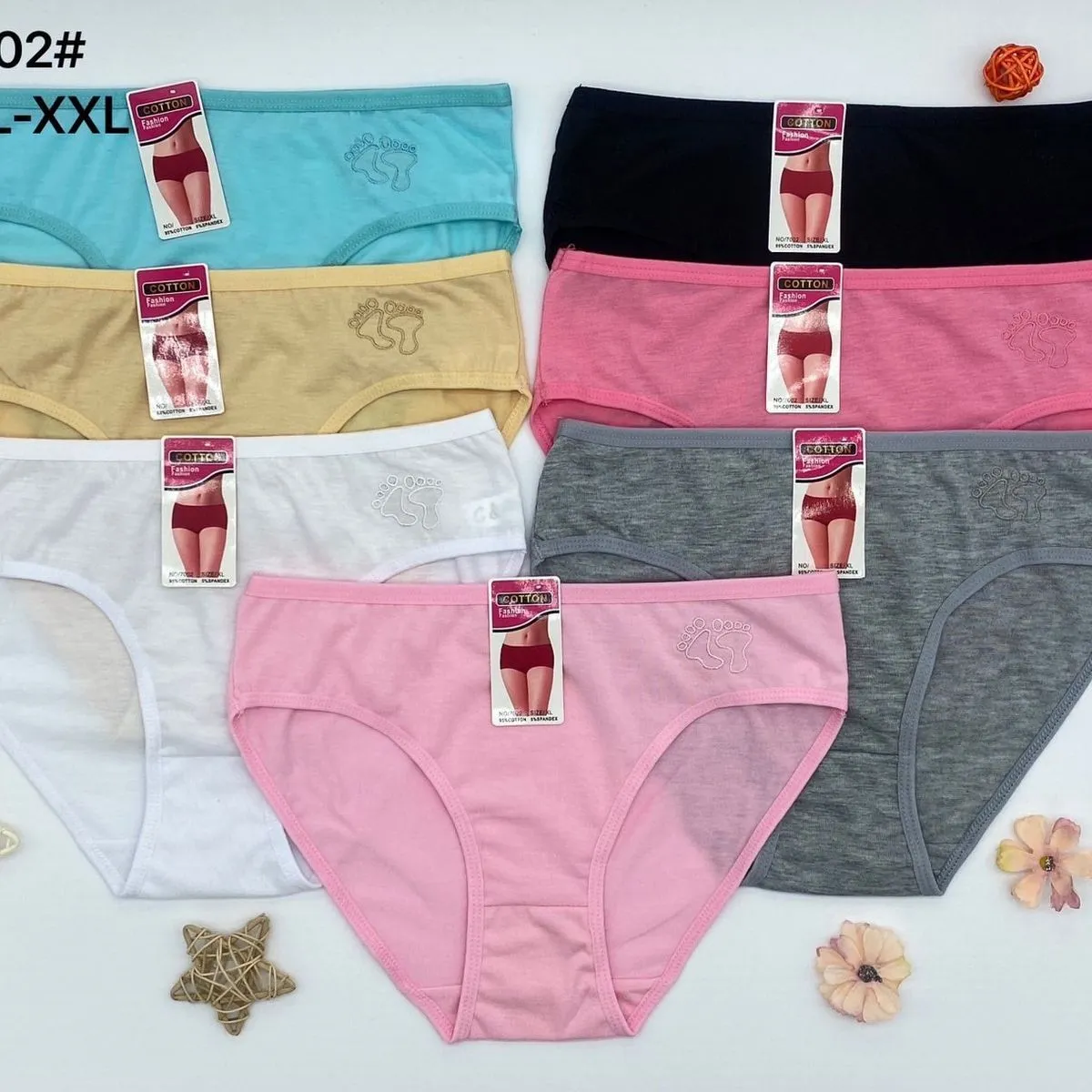 Majtki damskie L-XL-XXL, 5 kolorów, 24 szt