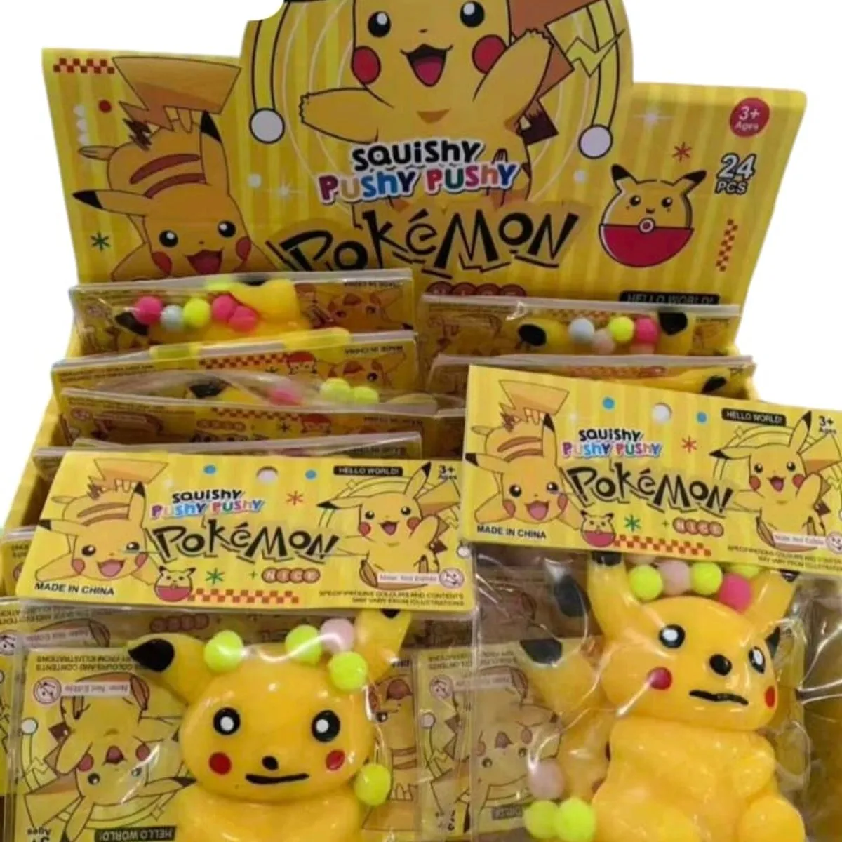 Gniotki Squeeze Pikachu Pokemon Żółte 16 szt/opak.