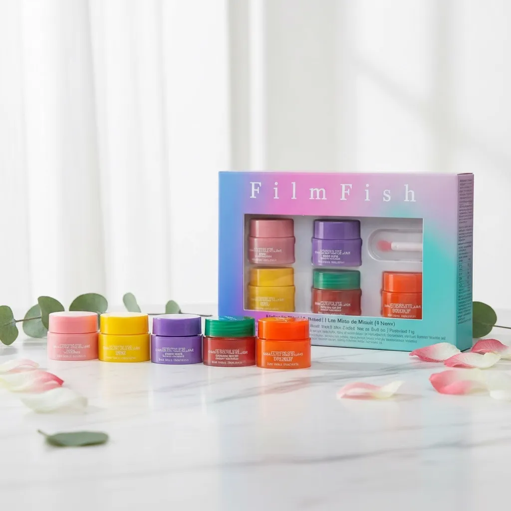 FilmFish Zestaw 6 balsamów do ust kolorowych