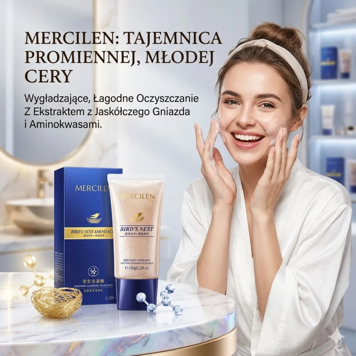 Mercilen Wygładzające Mleczko Oczyszczające z Jaskółczym Gniazdem 150g
