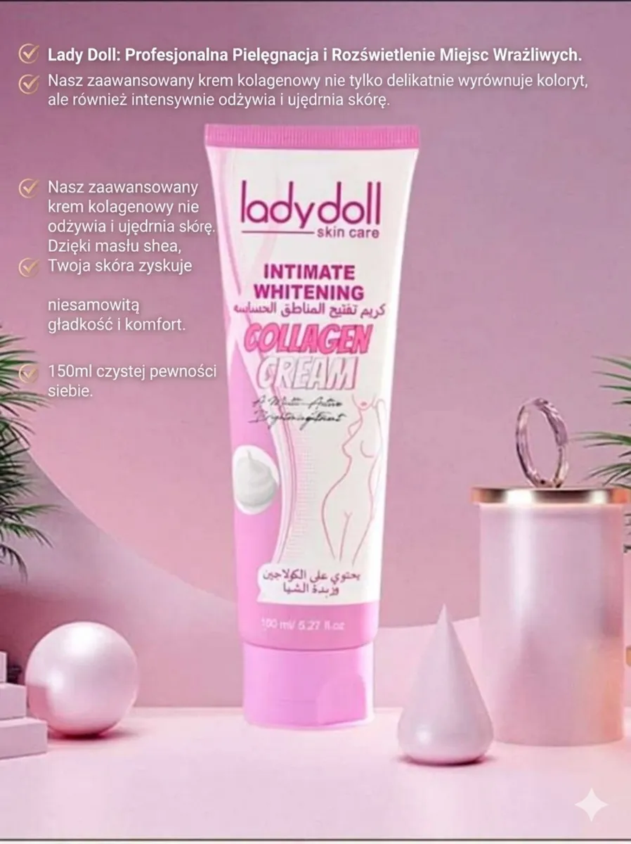 Lady Doll Intimate Whitening Collagen Cream 150ml Różowy
