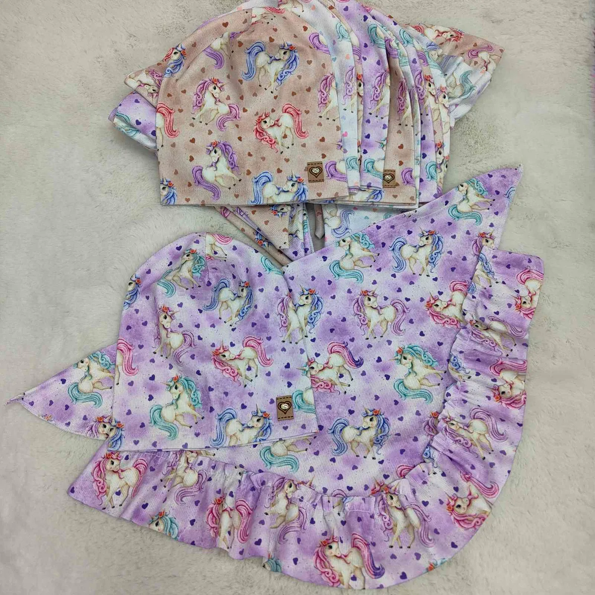 Komplet Czapka Komin Dziecięcy Jednorożec 50-54cm