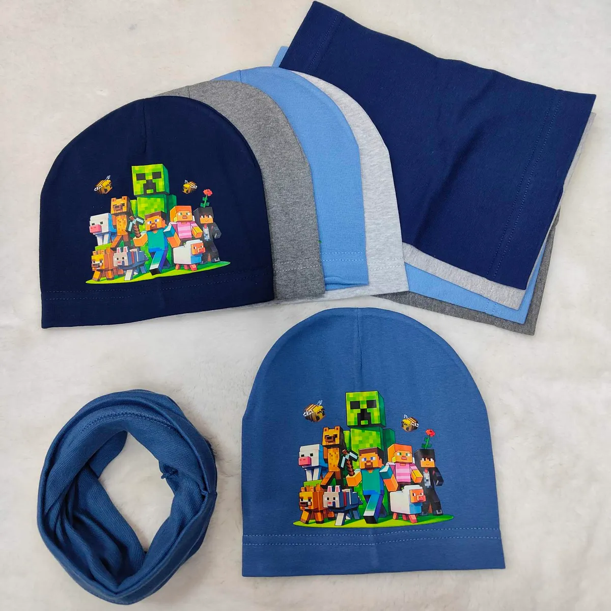 Komplet Czapka Komin Minecraft 48-52 dla Dzieci