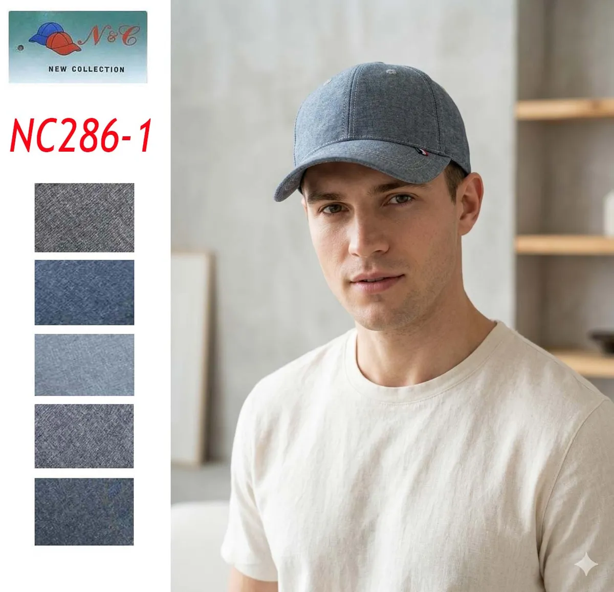 Czapka N&C NC286-1 Szara Tweedowa Męska