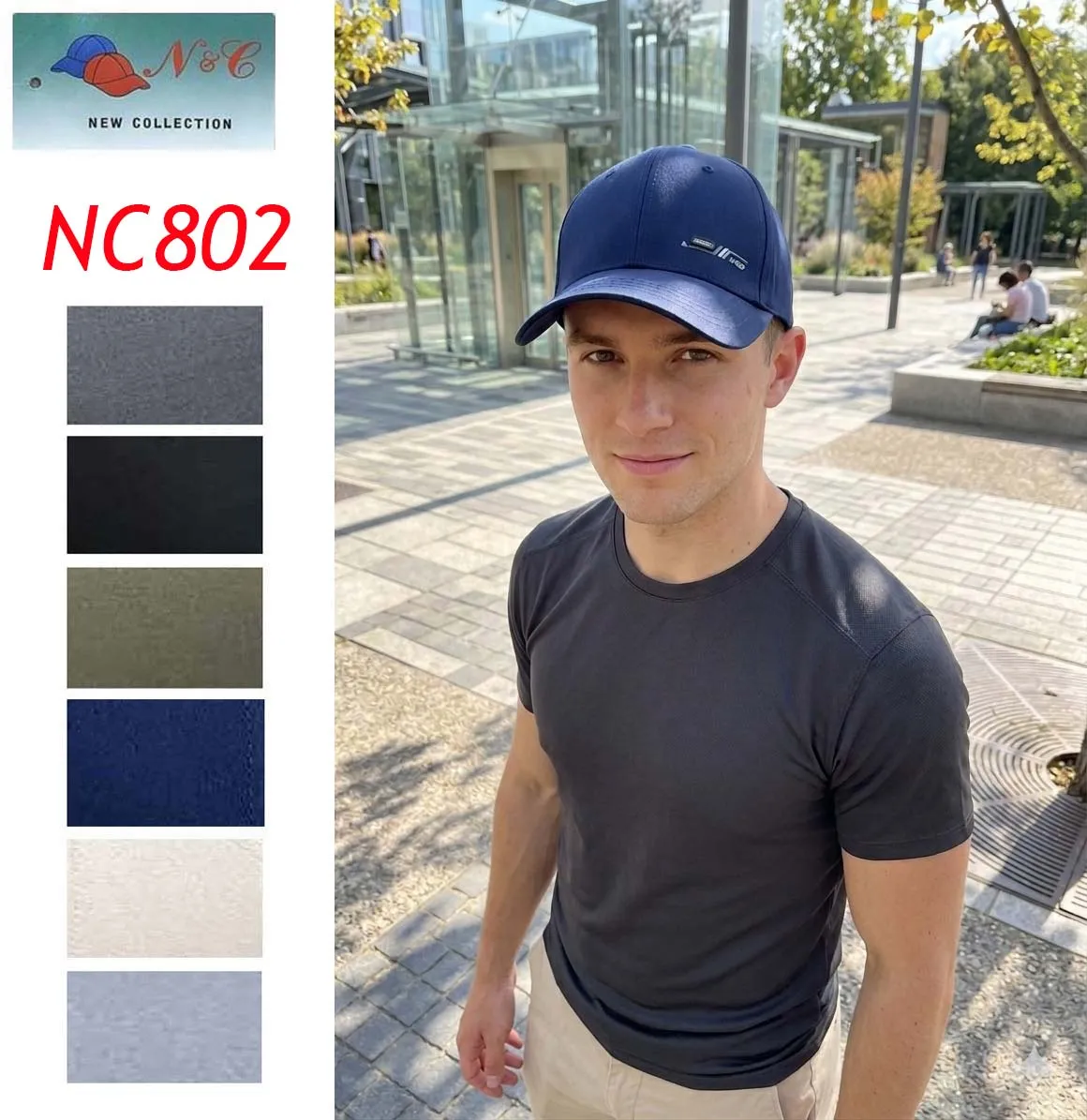 Czapka N&C NC802 Granatowa Męska Regulowana