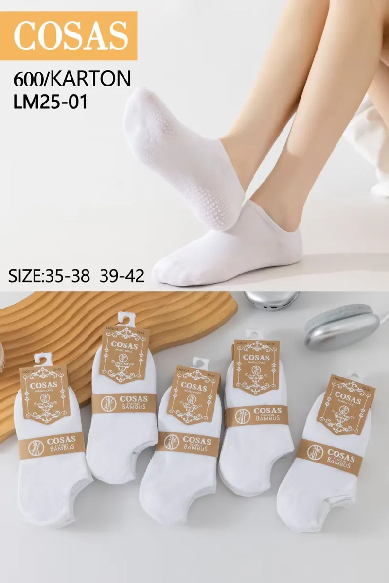 Cosasas Skarpetki Bambusowe Białe Damskie LM25-01
