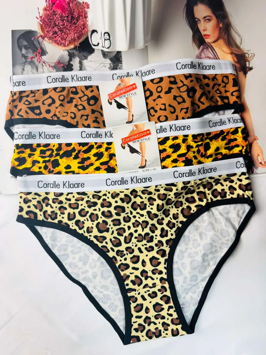 Majtki damskie Coralle Klaare lampart żółty brązowy