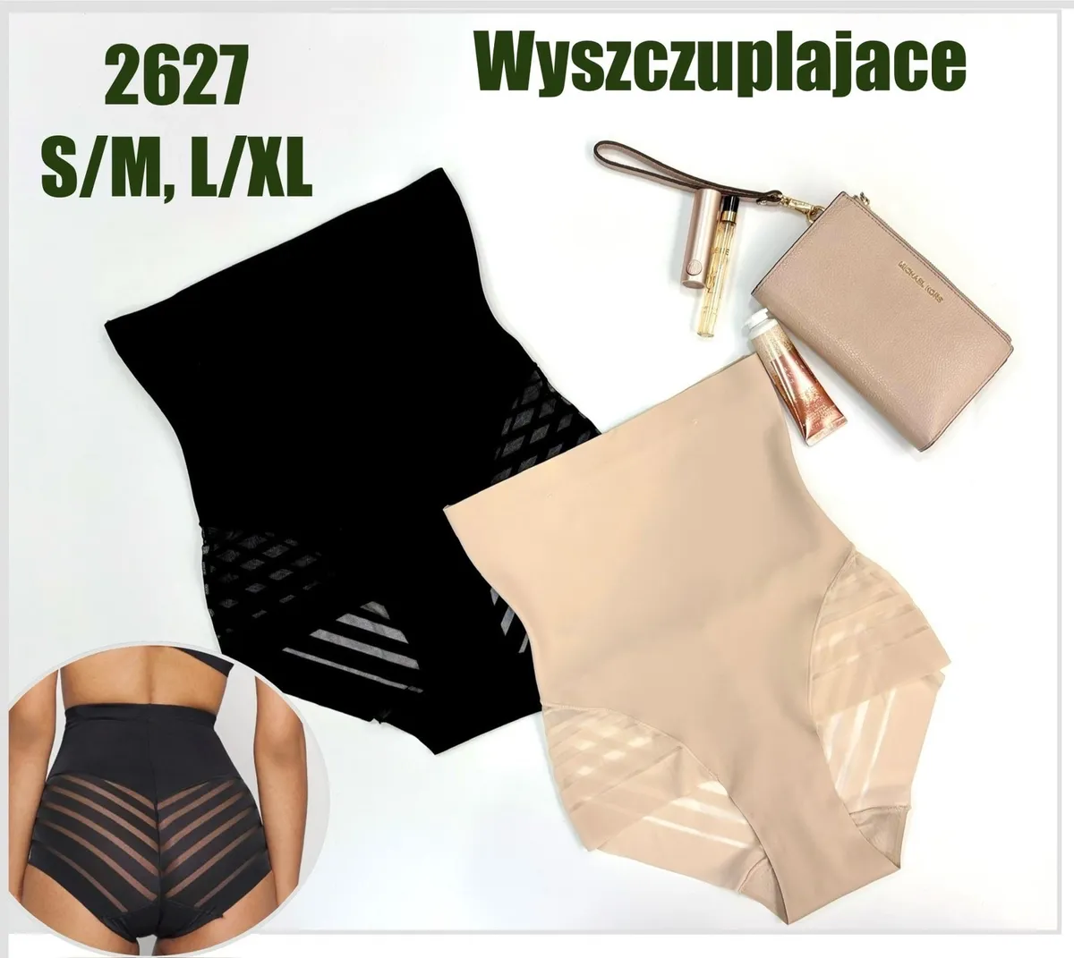 Wyszczuplające Majtki Damskie 2627 S/M L/XL Czarne Beżowe