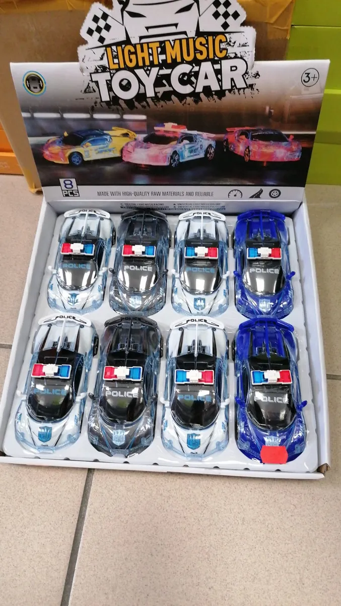 Light Music Toy Car Policyjne 8szt 3+
