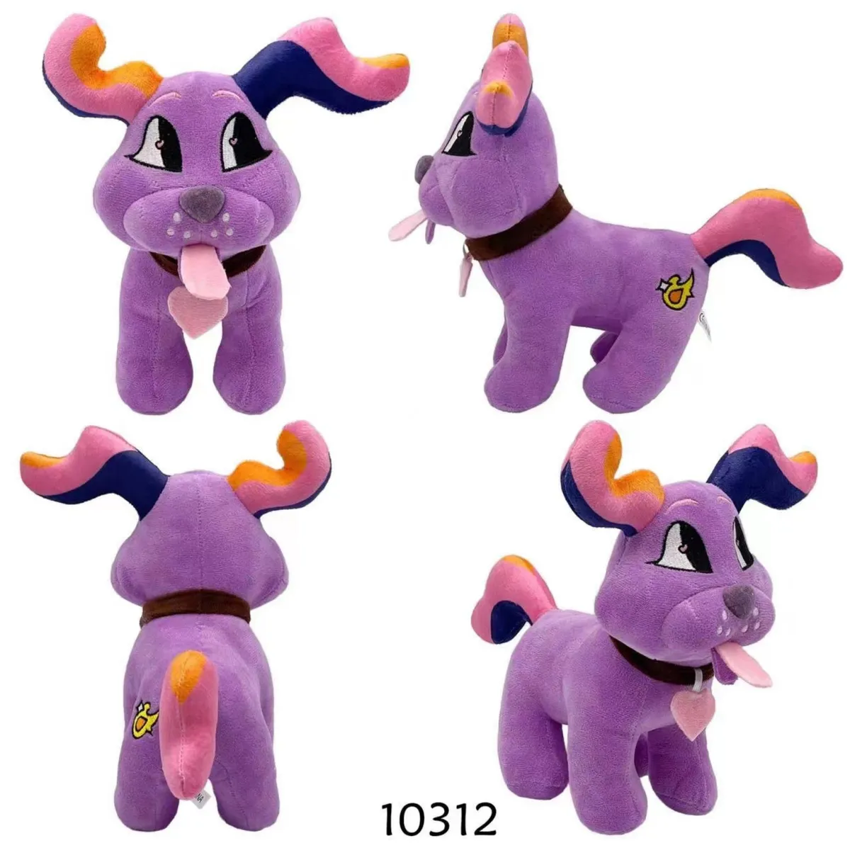 Brelok Maskotka Pies Pluszowy Fioletowy